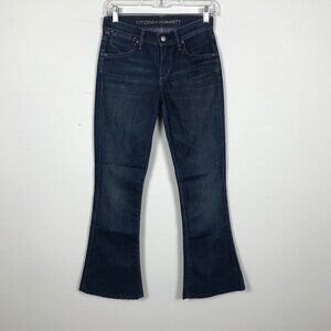 Citizens of Humanity denim jeans dark wash flare leg mid rise blue size‎ 24